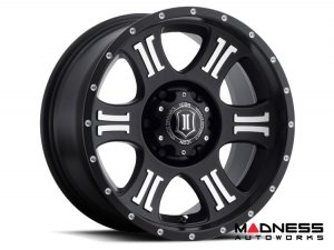 Ford Bronco Custom Wheels (1) - Dynamics Shield - Black w/ Machined Accents - 17 X 8.5 / 6 x 5.5 / 0 / 4.75" - Icon 
